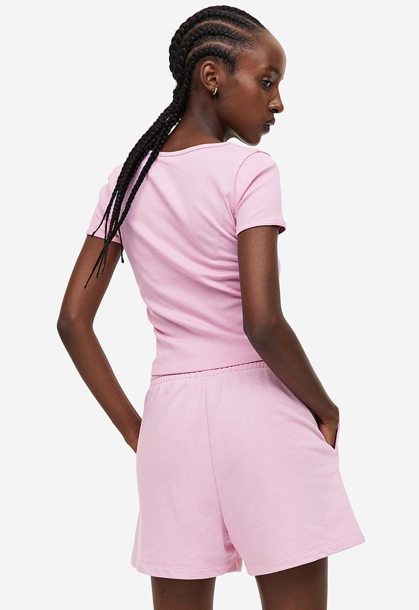 H&M - Ribbed top - light pink 