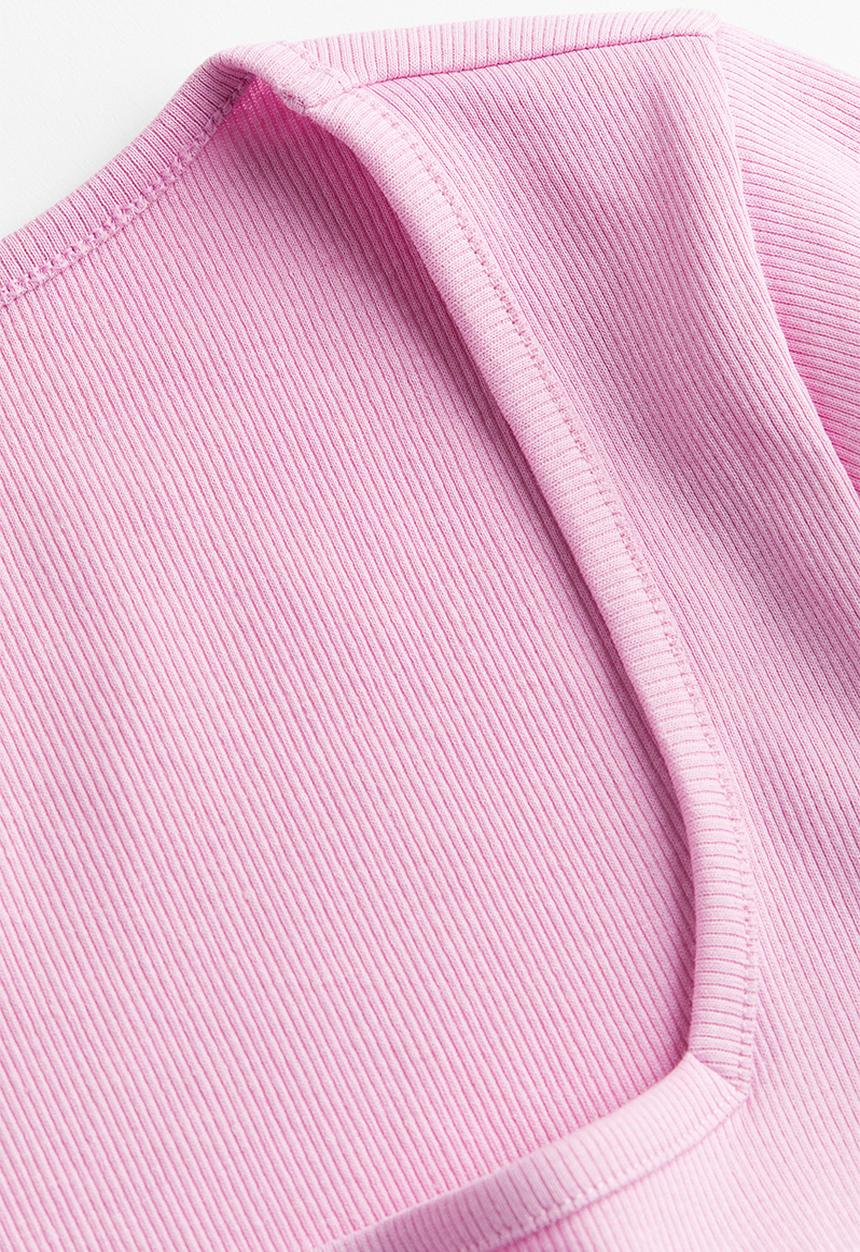 H&M - Ribbed top - light pink 