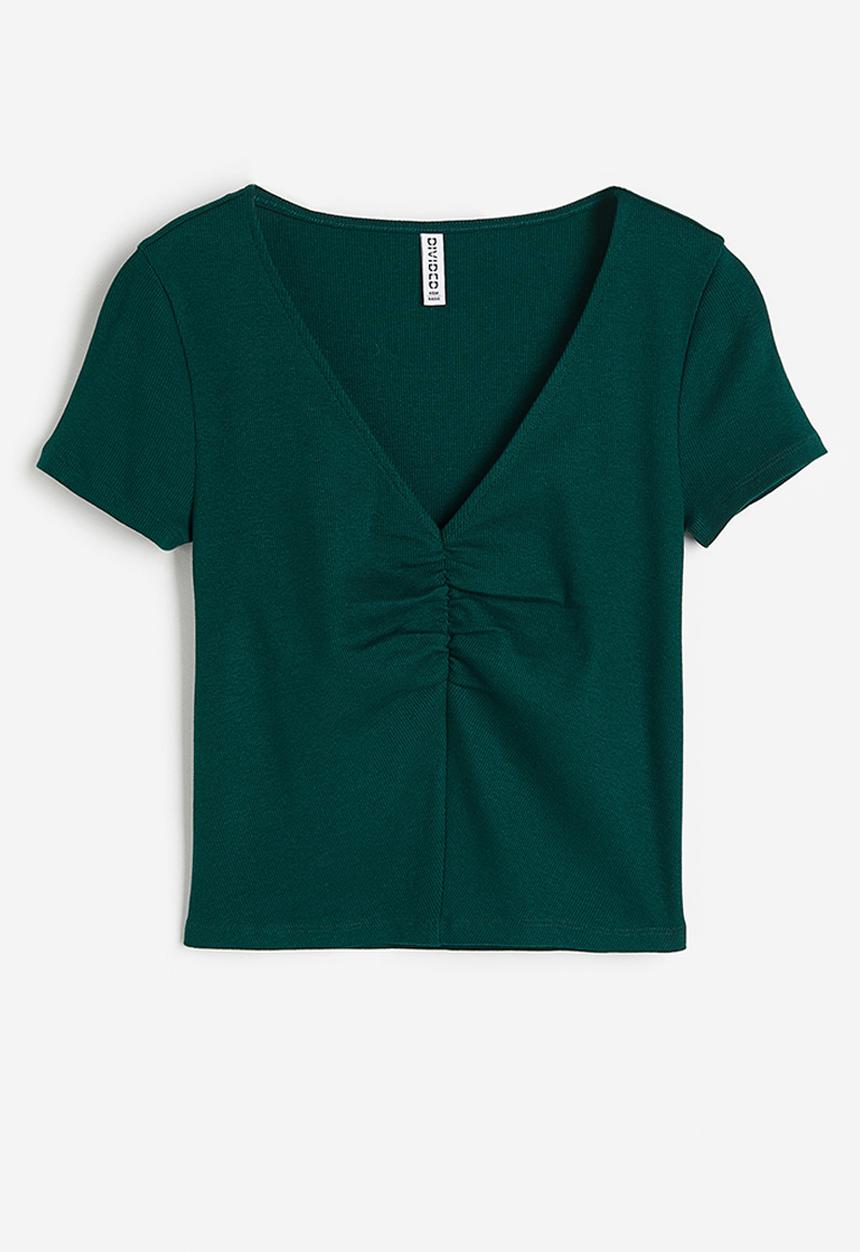 H&M - Ribbed top - dark green