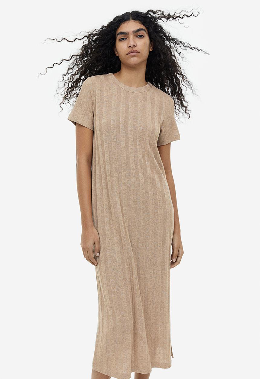 H&M - Ribbed dress - beige