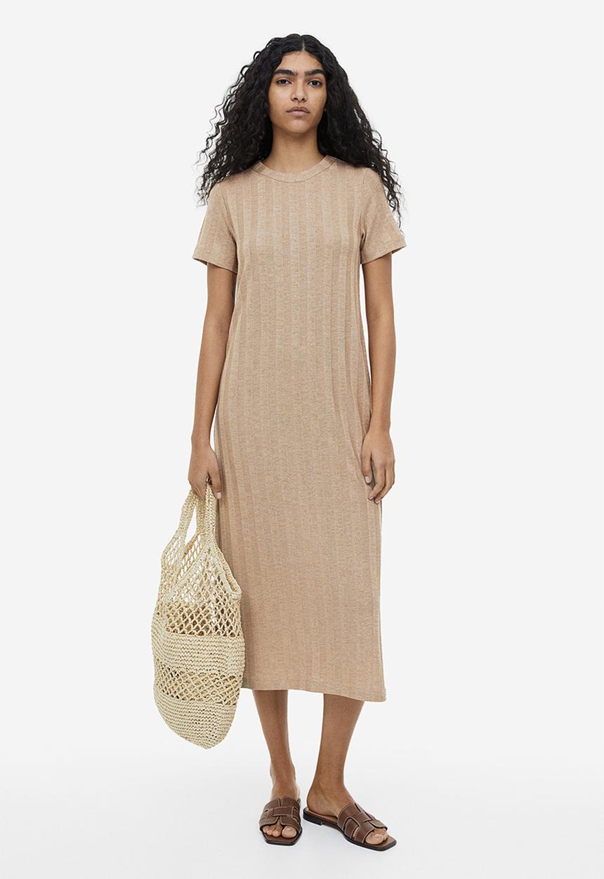 H&M - Ribbed dress - beige