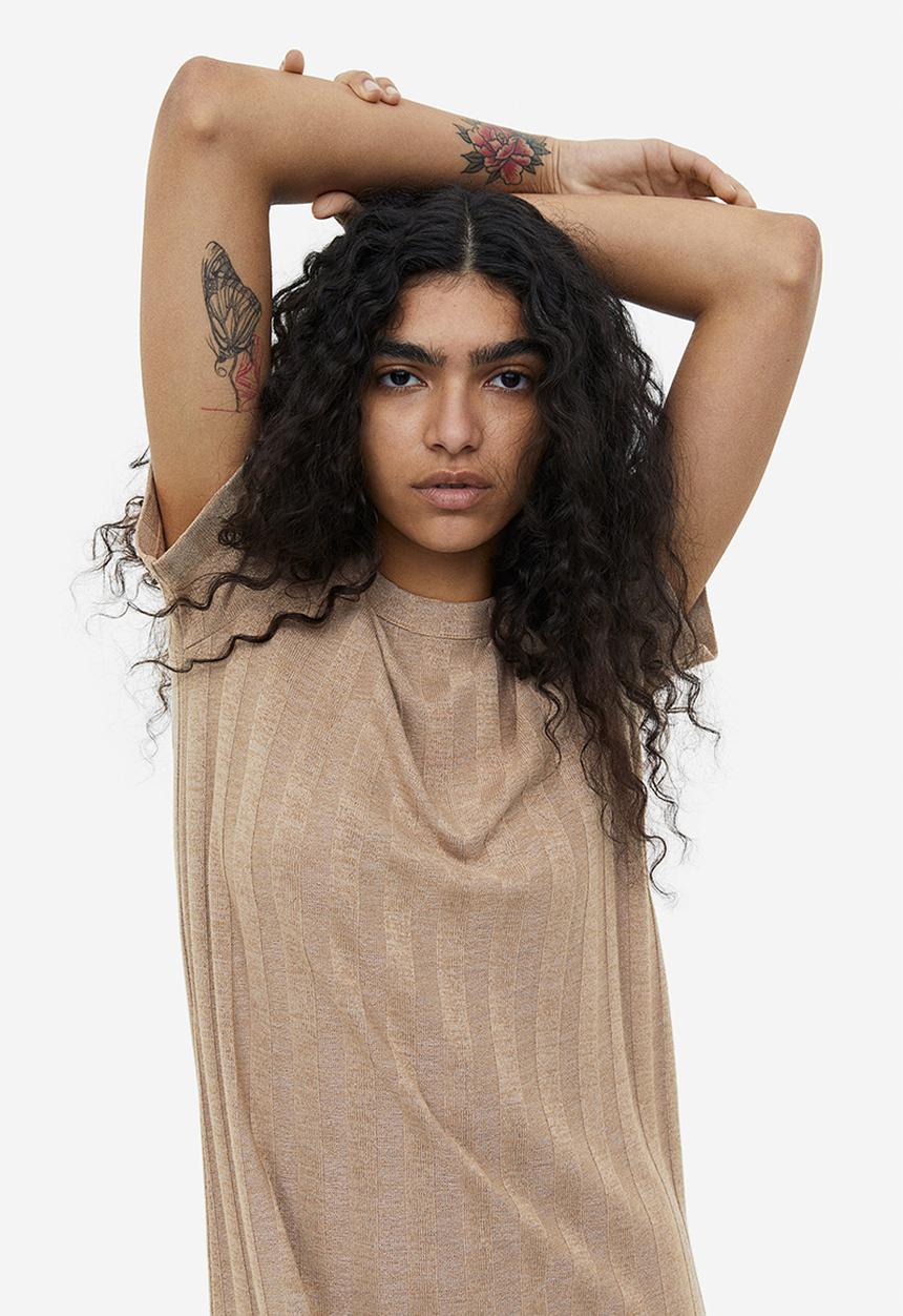 H&M - Ribbed dress - beige