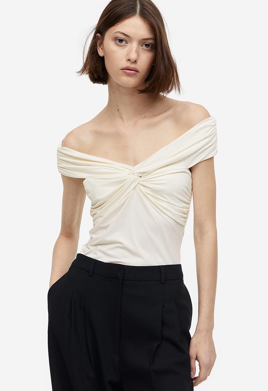 H&M - Off-the-shoulder top - cream