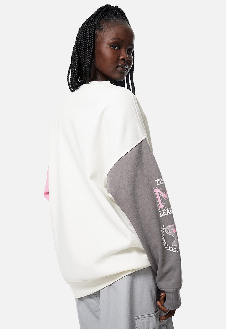 H&M - Oversized printed sweatshirt - cream mickey mouse