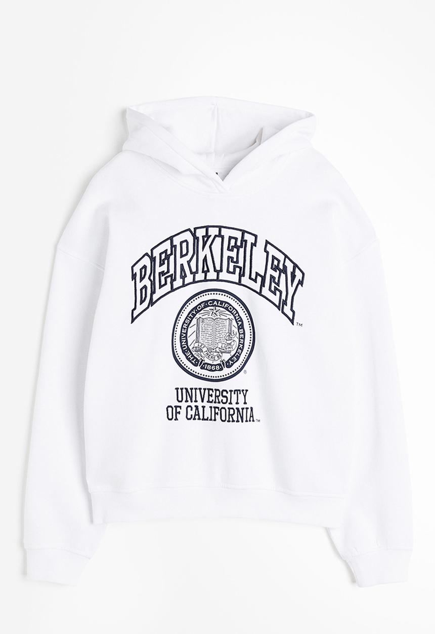 H&M - Oversized motif-detail hoodie - White Berkeley University
