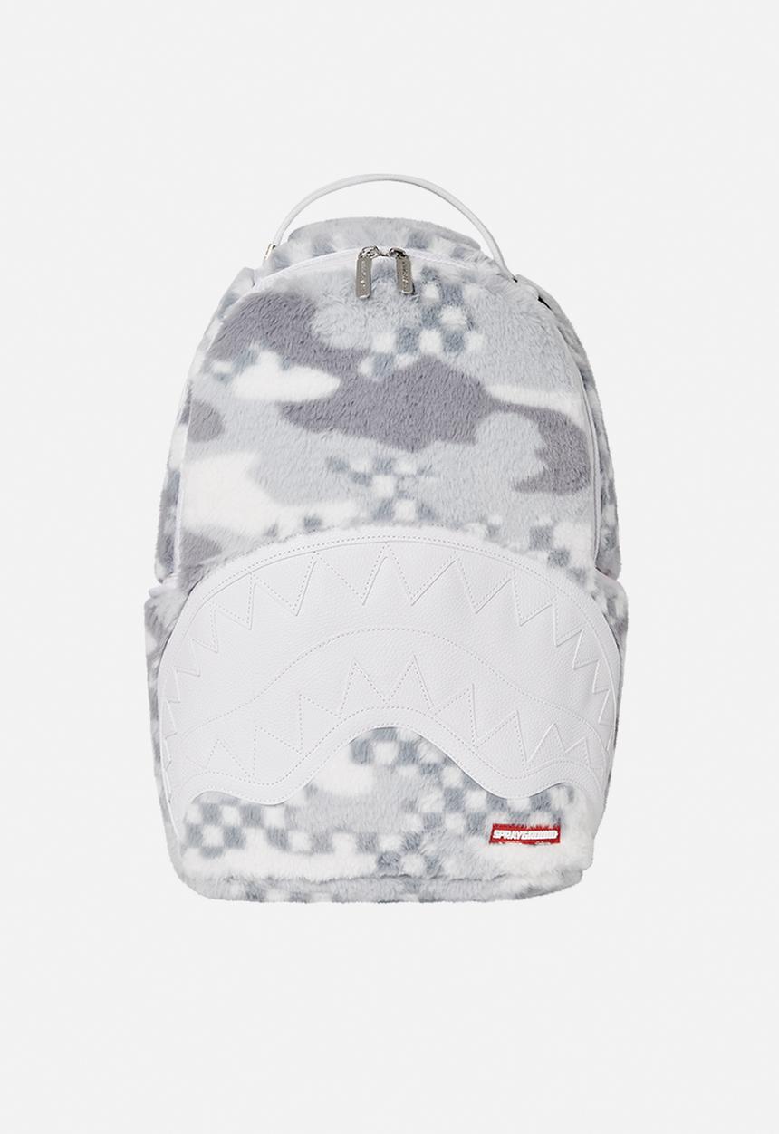 Sprayground - White 3am fur bakpack - grey