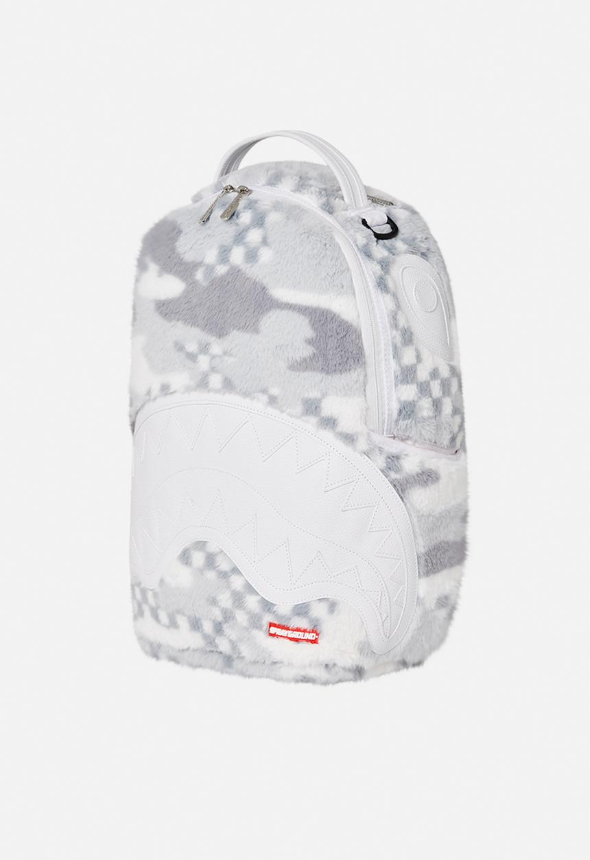 Sprayground - White 3am fur bakpack - grey
