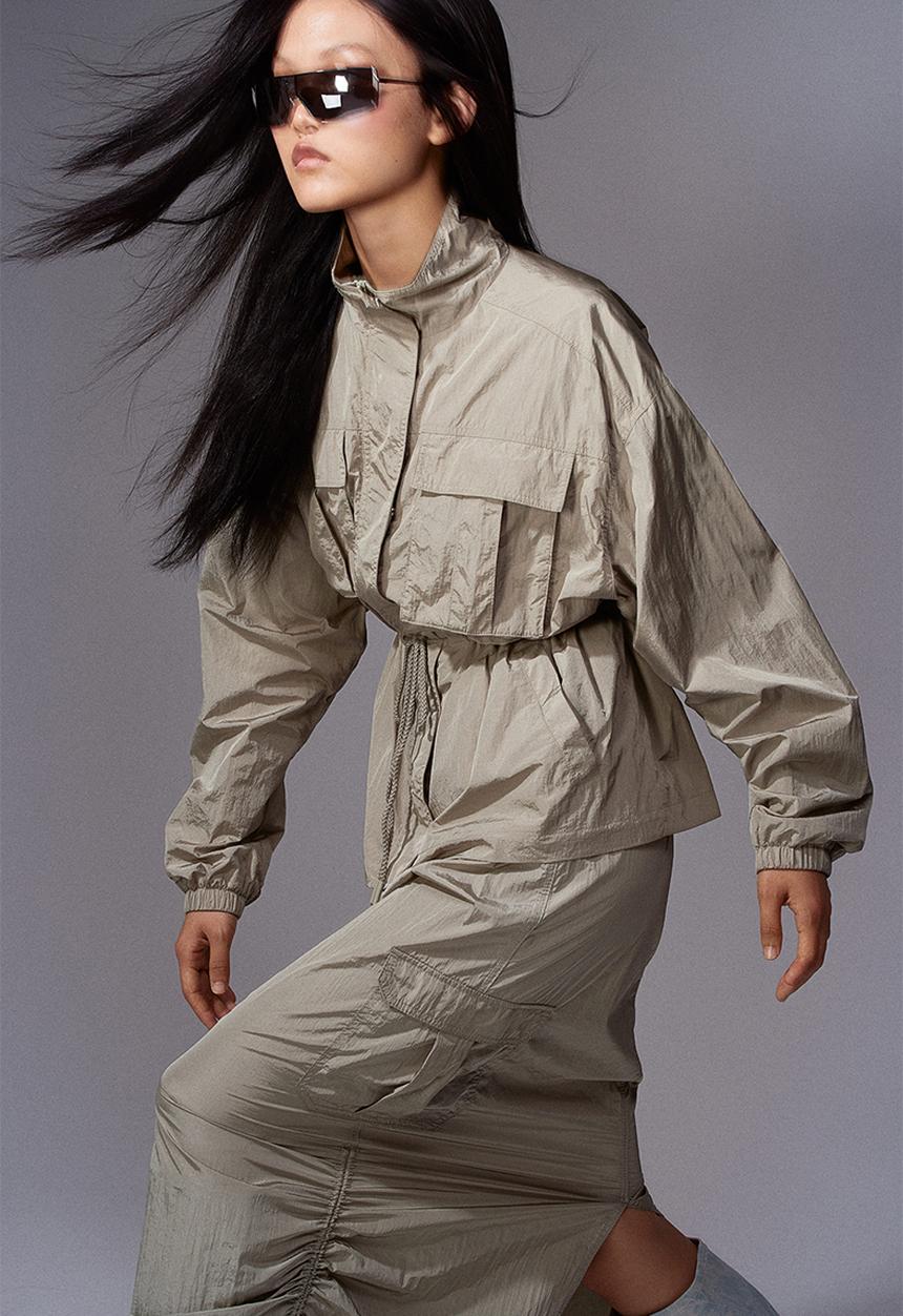 H&M - Nylon parka - Light khaki green