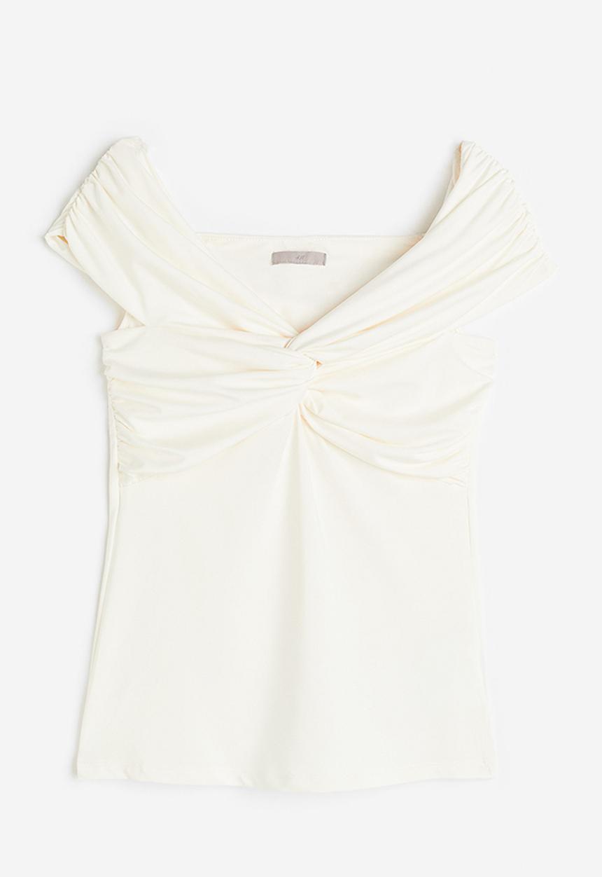 H&M - Off-the-shoulder top - cream