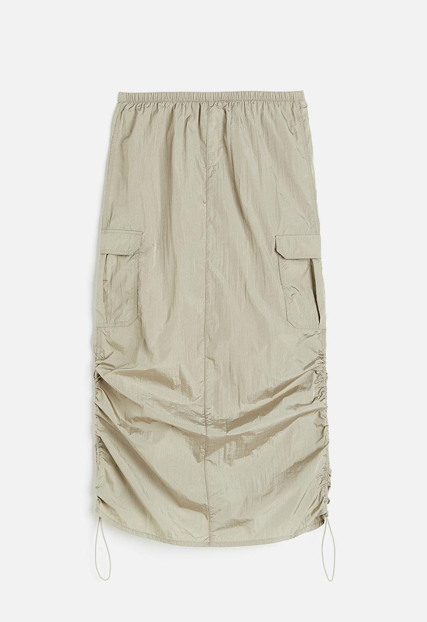 H&M - Nylon parachute skirt - Light khaki green