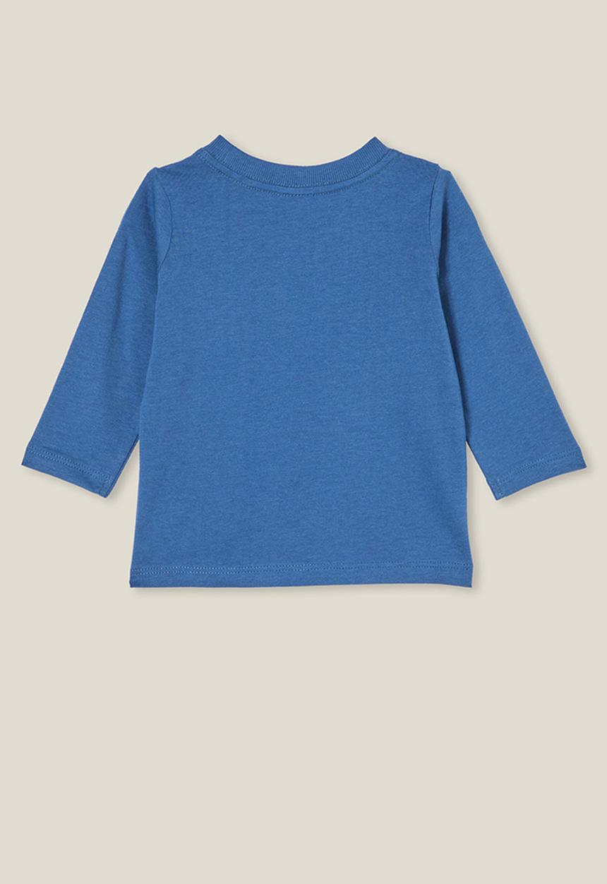 Cotton On - Jamie long sleeve tee - petty blue/mamas boy
