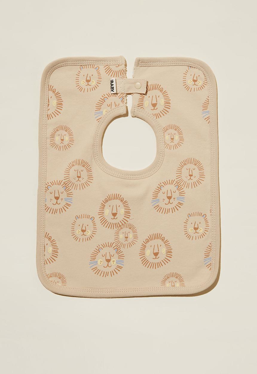 Cotton On - The square bib - rainy day/lion roar