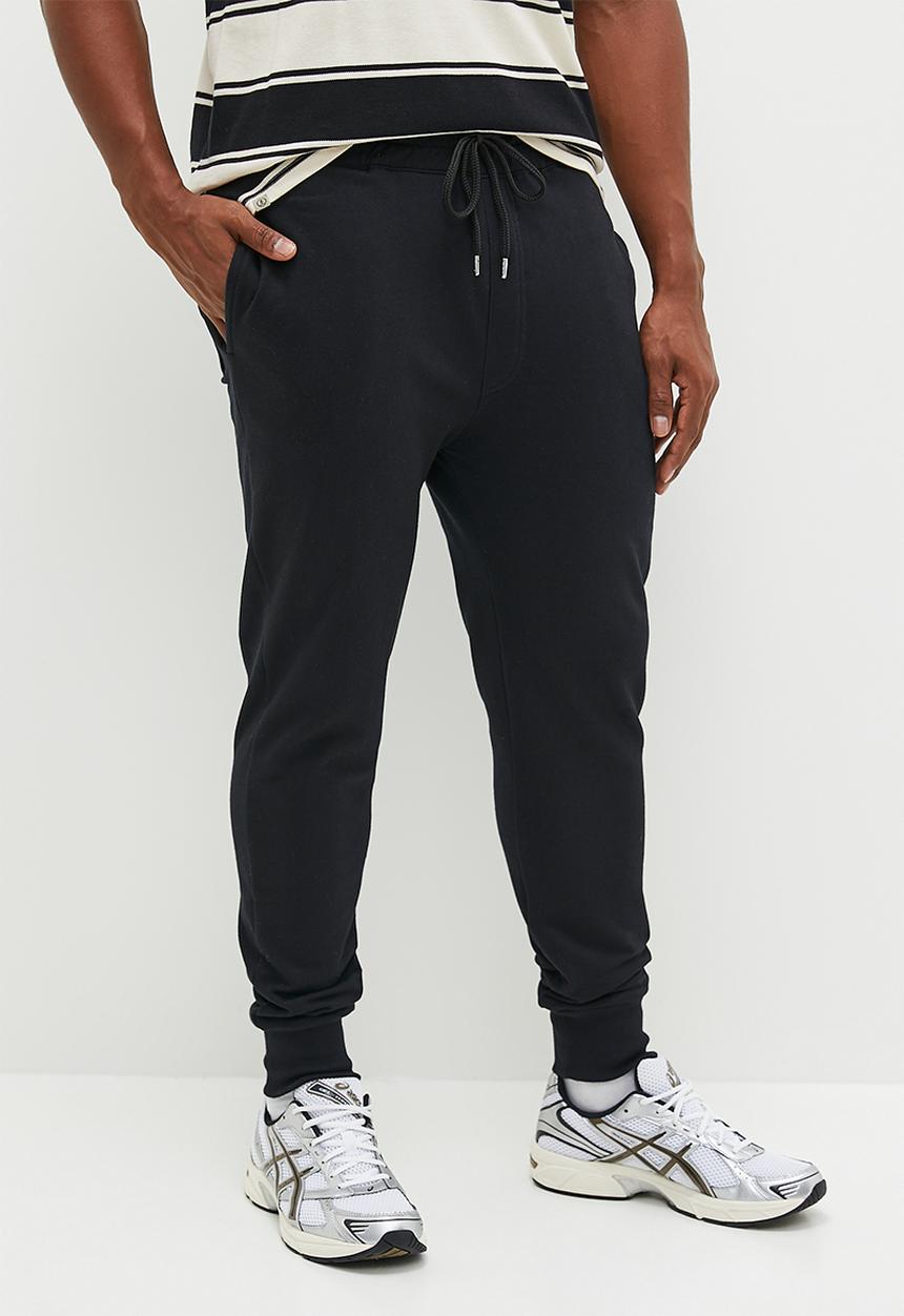 Lark & Crosse - Regular Fit Embroidered Dtl Sweatpant- Black