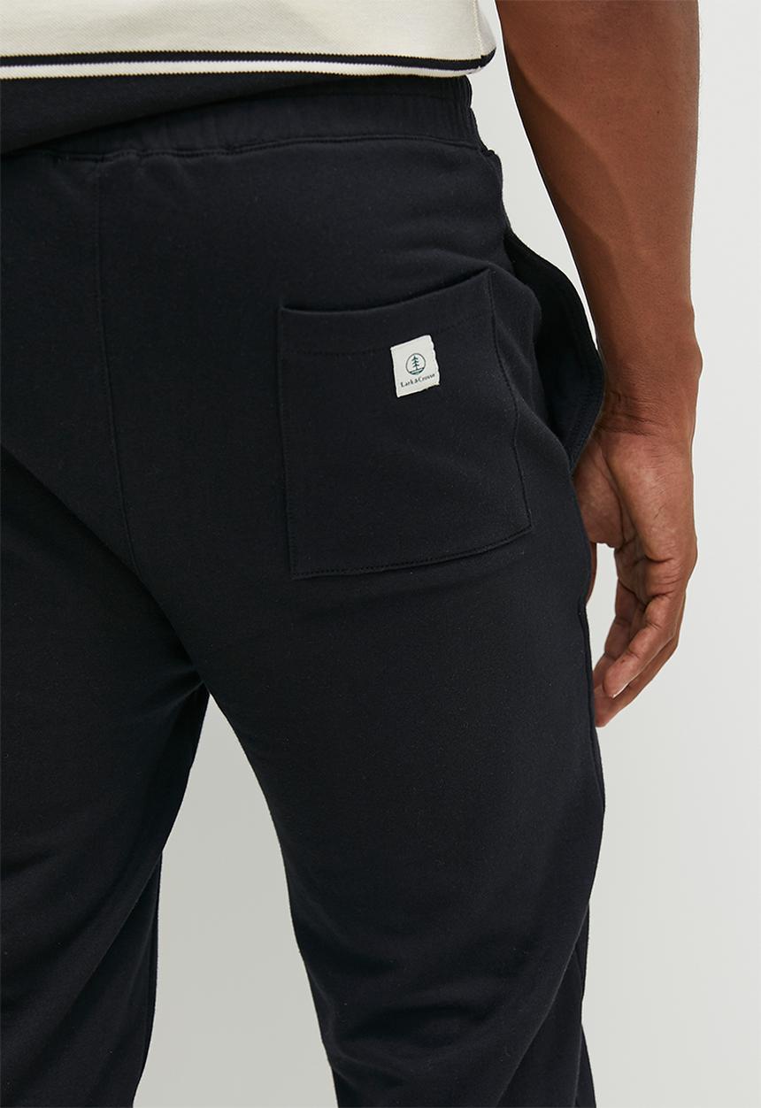 Lark & Crosse - Regular Fit Embroidered Dtl Sweatpant- Black