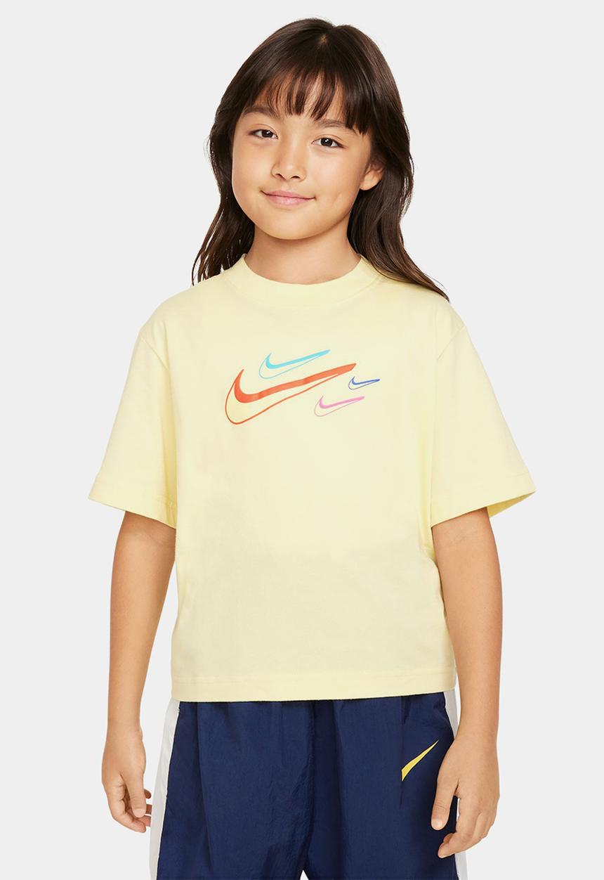 Nike - G nsw tee boxy swoosh logo - soft yellow