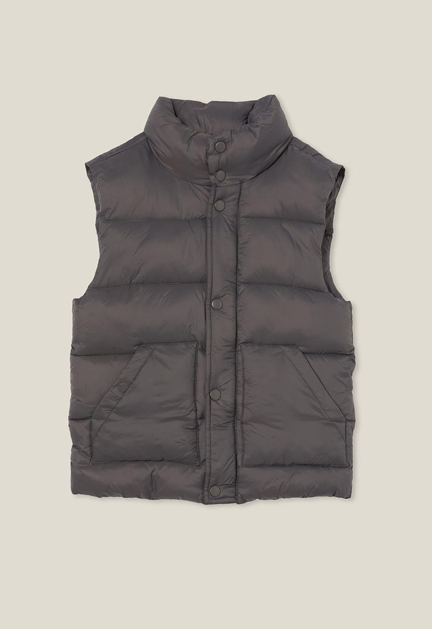 Cotton On - Lenny longline puffer vest - rabbit grey core