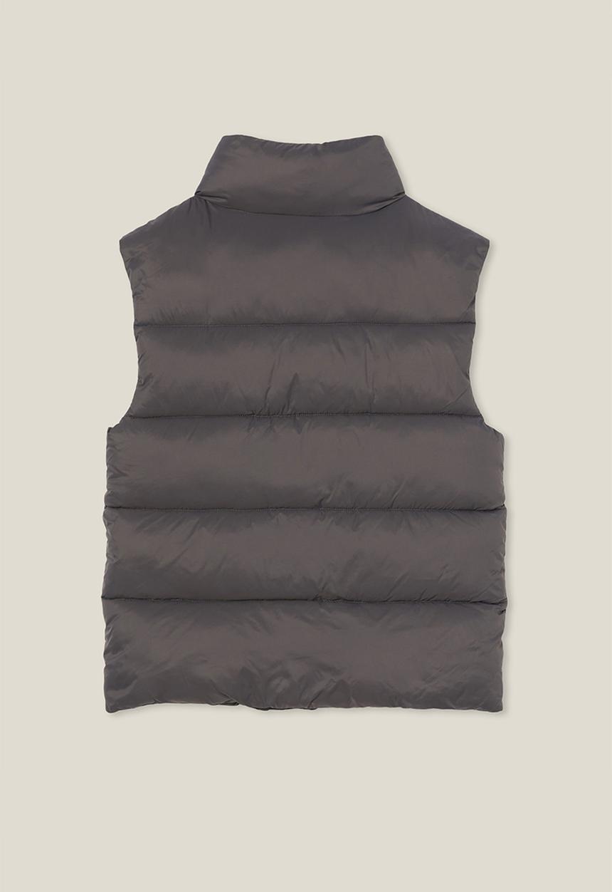 Cotton On - Lenny longline puffer vest - rabbit grey core