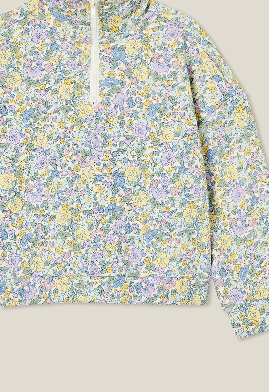 Cotton On - Naomi half zip pullover - dark vanilla/middleton floral