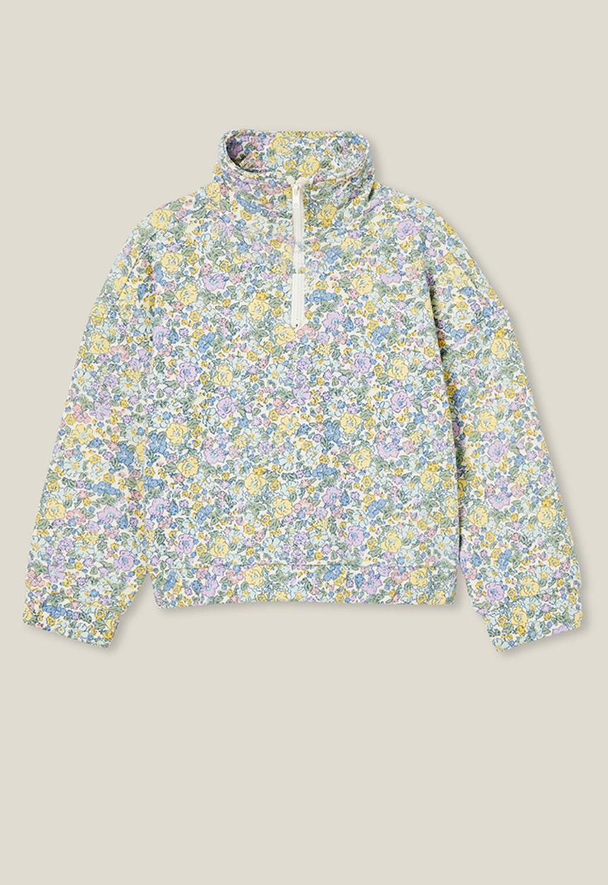 Cotton On - Naomi half zip pullover - dark vanilla/middleton floral