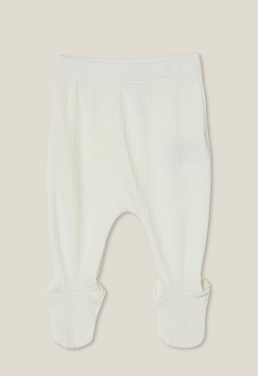 Cotton On - Organic newborn pointelle footed legging - milk