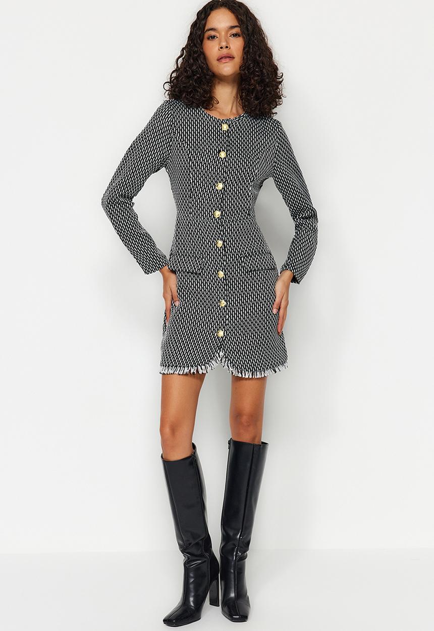 Trendyol - Woven Jacket Dress - Black
