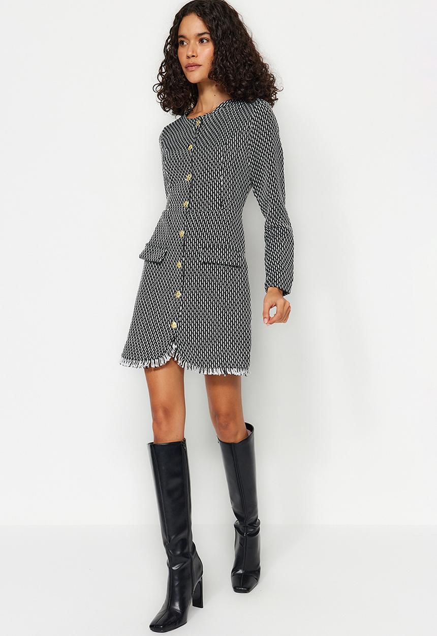 Trendyol - Woven Jacket Dress - Black
