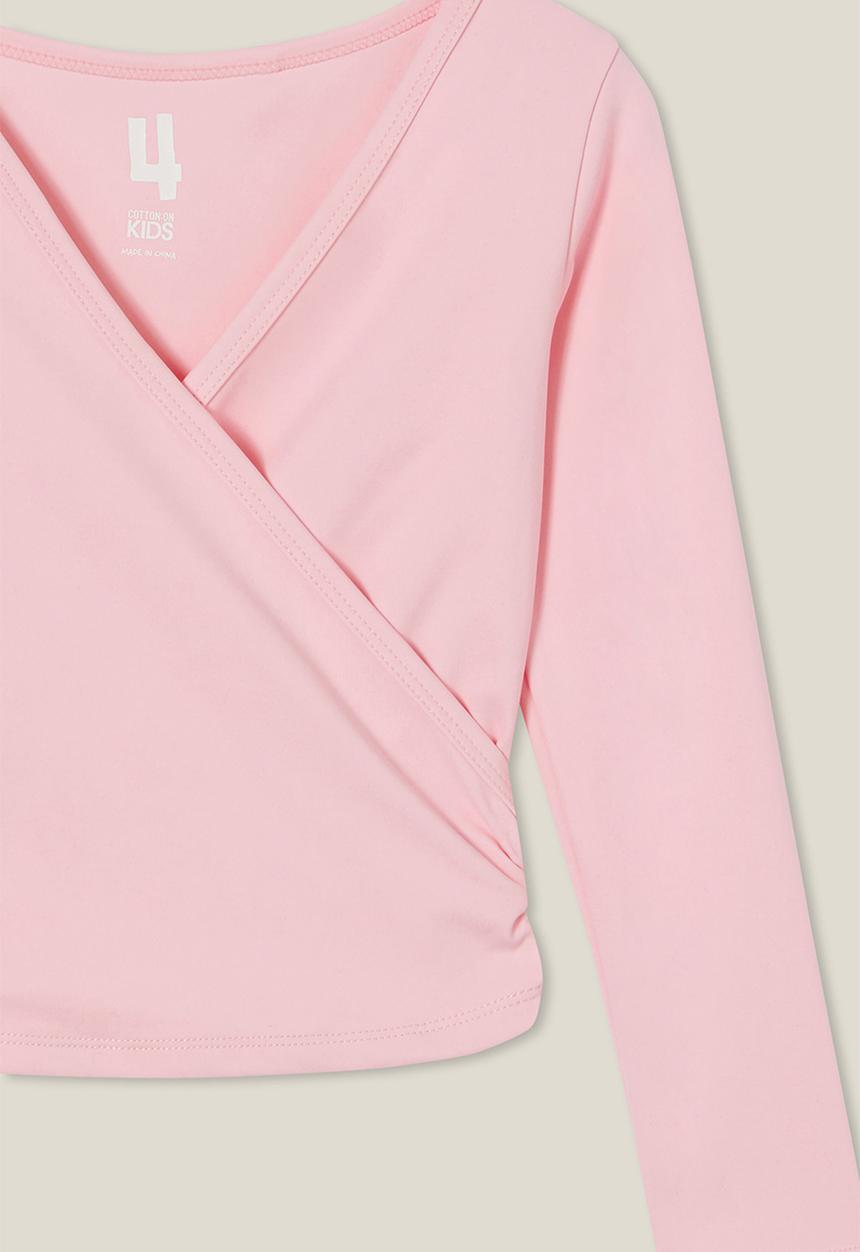 Cotton On - Scarlett long sleeve wrap top - blush pink