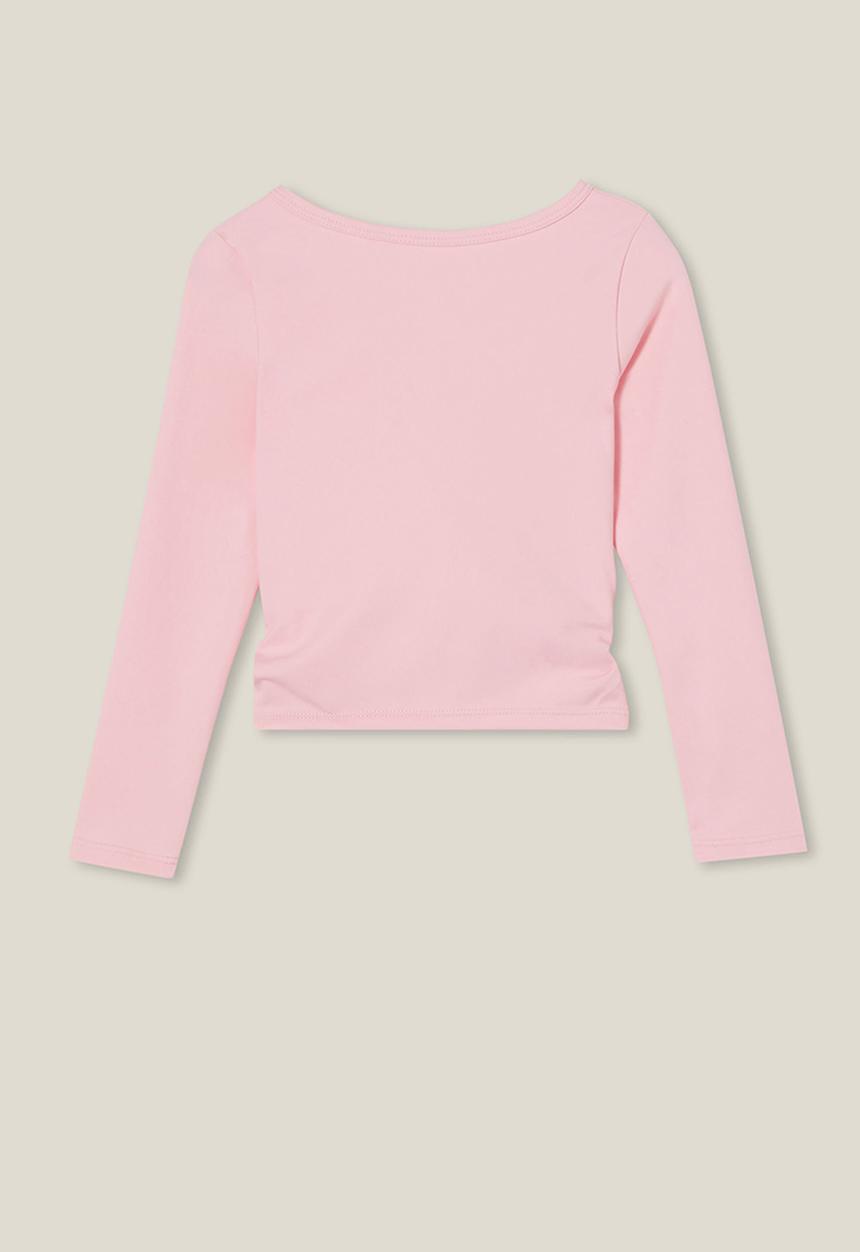 Cotton On - Scarlett long sleeve wrap top - blush pink