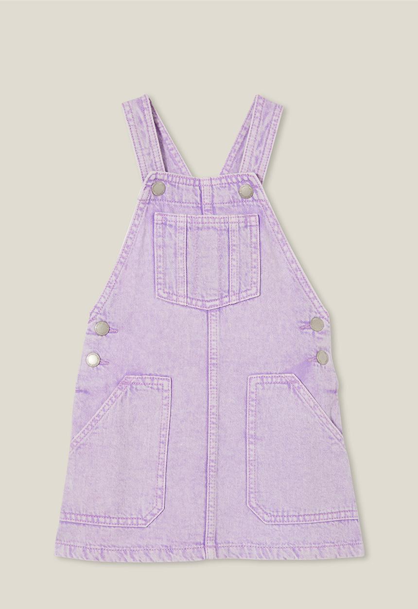 Cotton On - Alice denim pinafore - lilac drop/wash