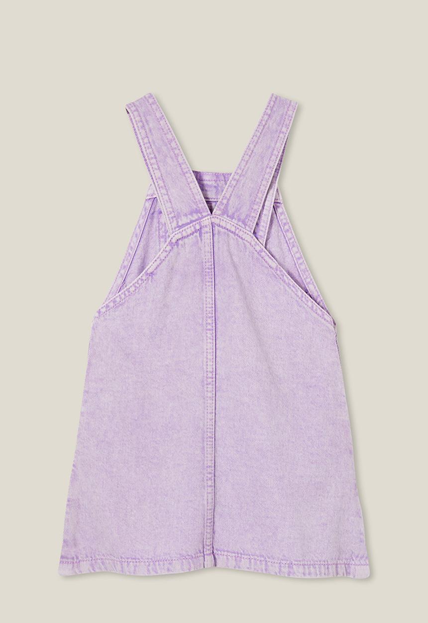 Cotton On - Alice denim pinafore - lilac drop/wash