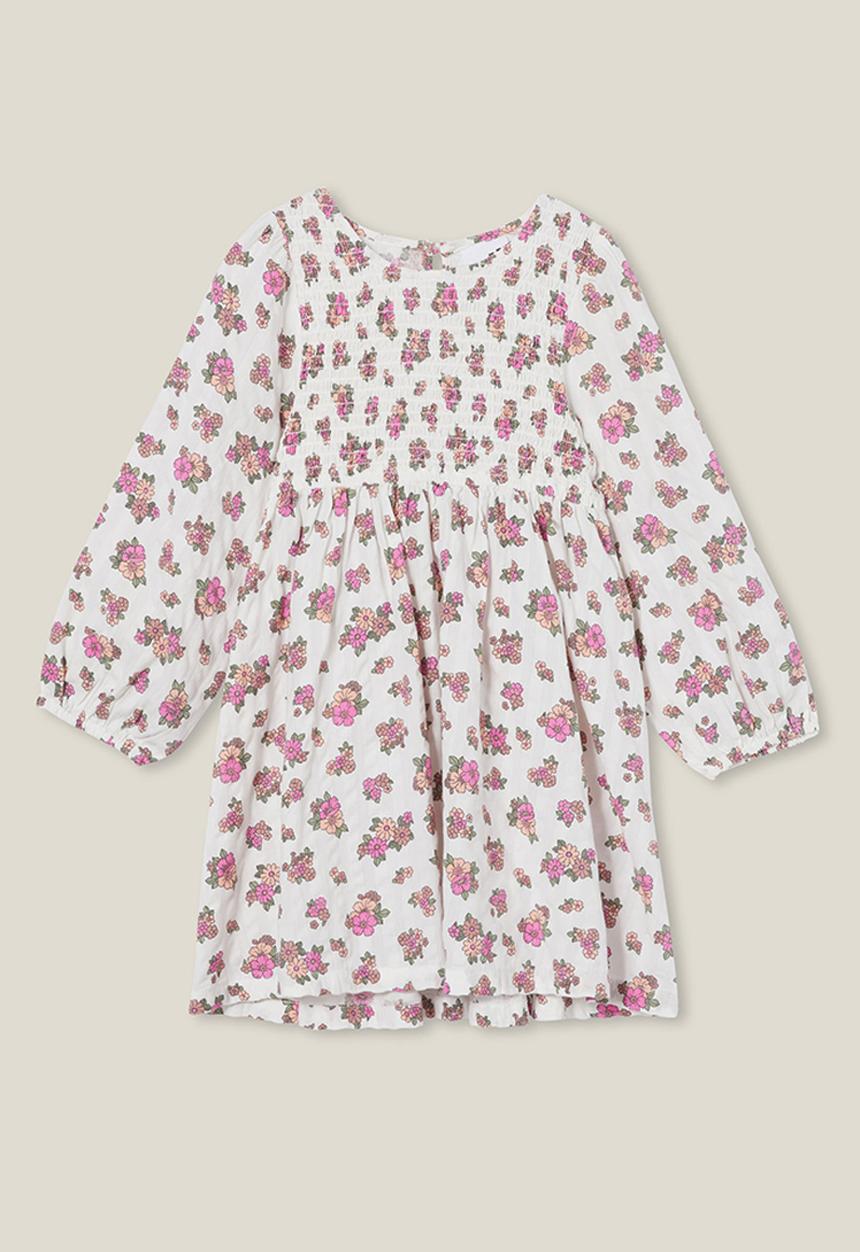 Cotton On - Riley shirred dress - pink gerbera/ava ditsy