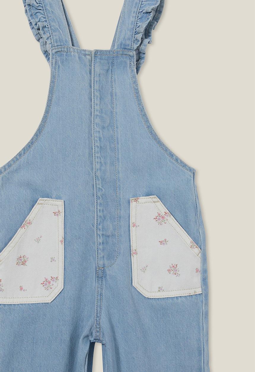 Cotton On - Dixie denim overall - bleach blue wash