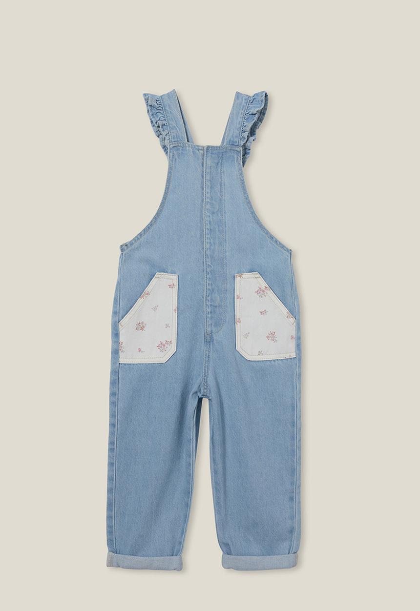 Cotton On - Dixie denim overall - bleach blue wash
