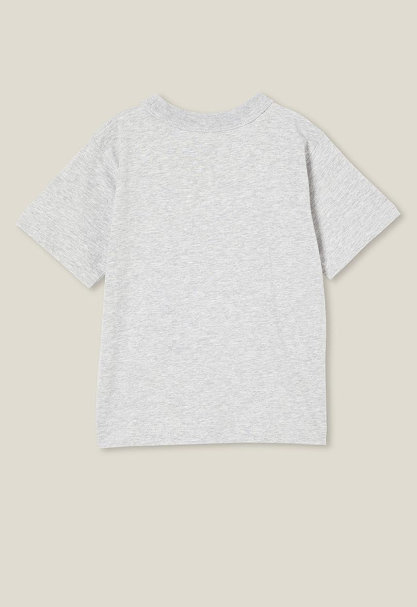 Cotton On - Jonny short sleeve print tee - fog grey marle/may your swishes come true