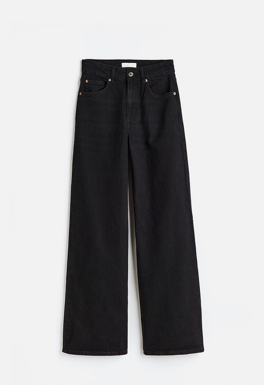 H&M - Wide high jeans - black