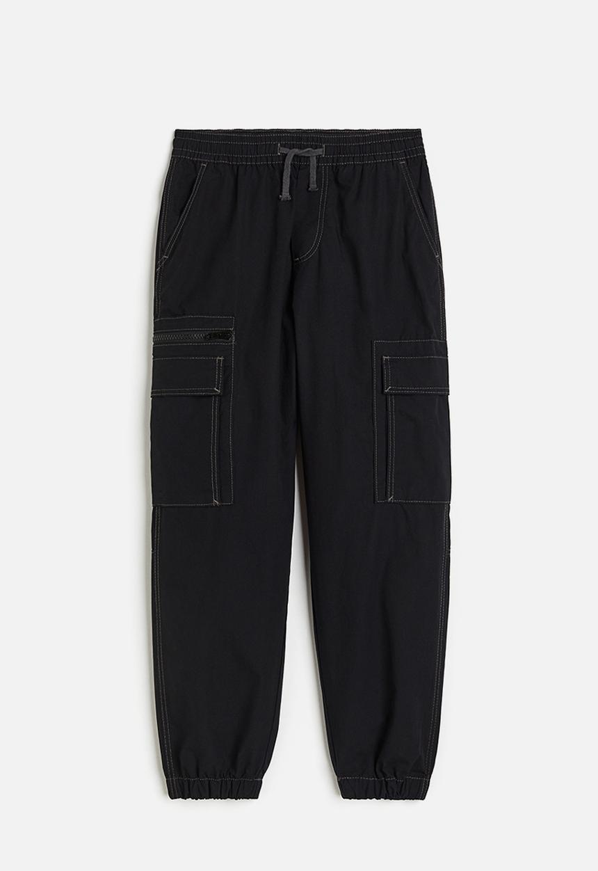 H&M - Loose fit cargo trousers - black