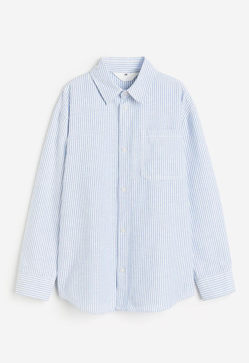 H&M - Cotton shirt - Light blue Striped