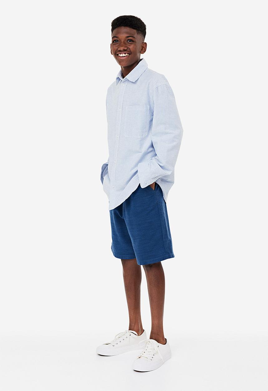 H&M - Cotton shirt - Light blue Striped