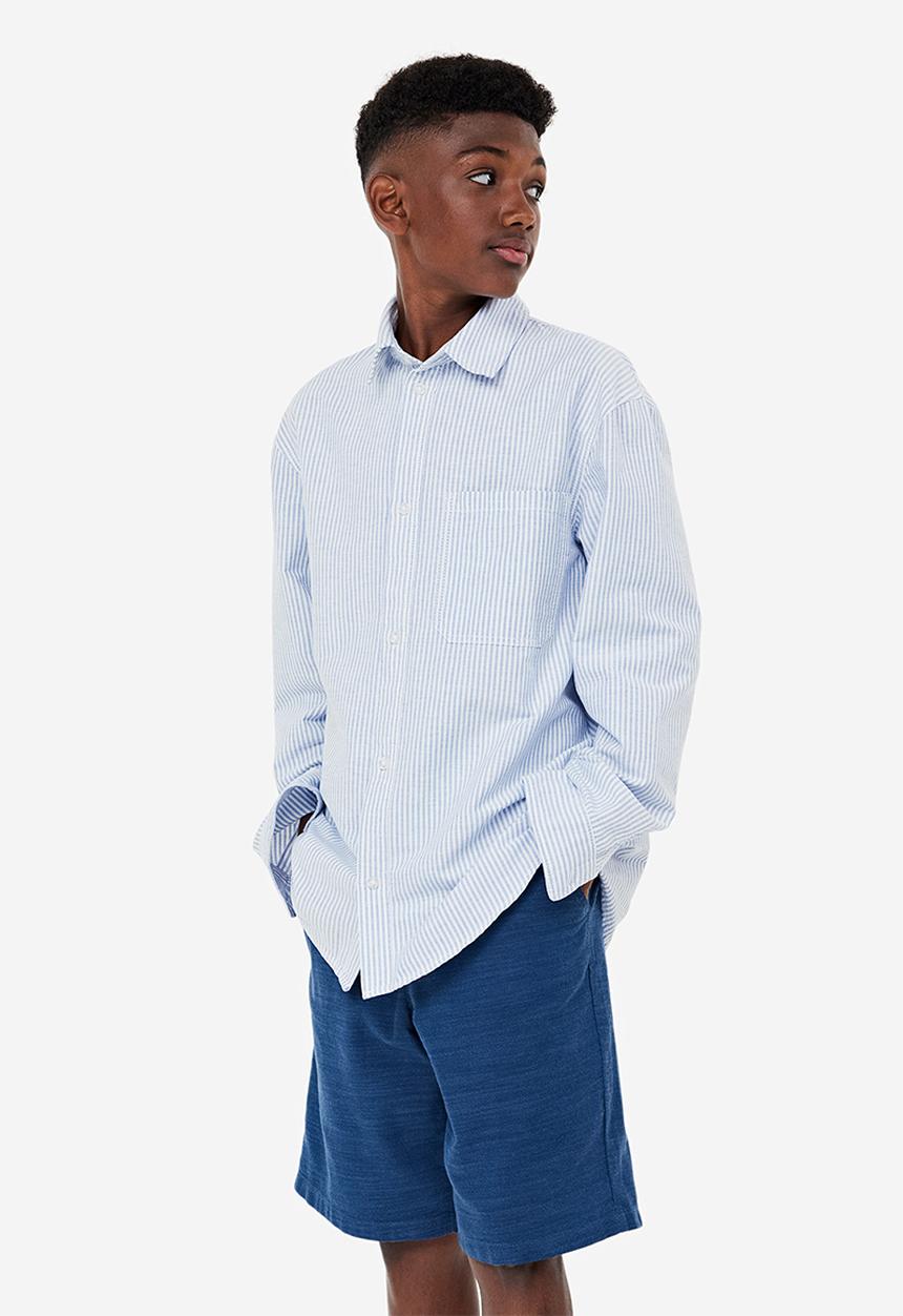 H&M - Cotton shirt - Light blue Striped