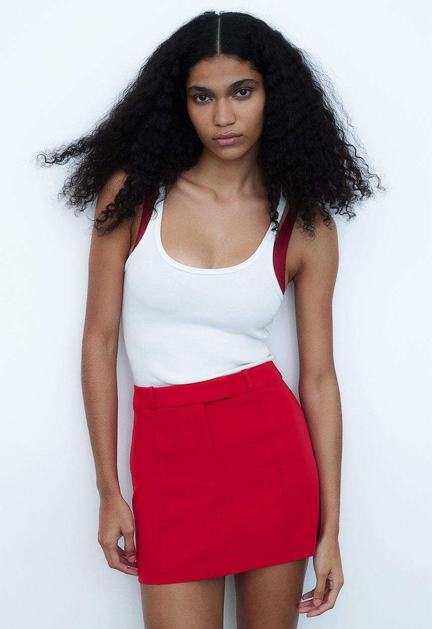 H&M - Tailored mini skirt - red
