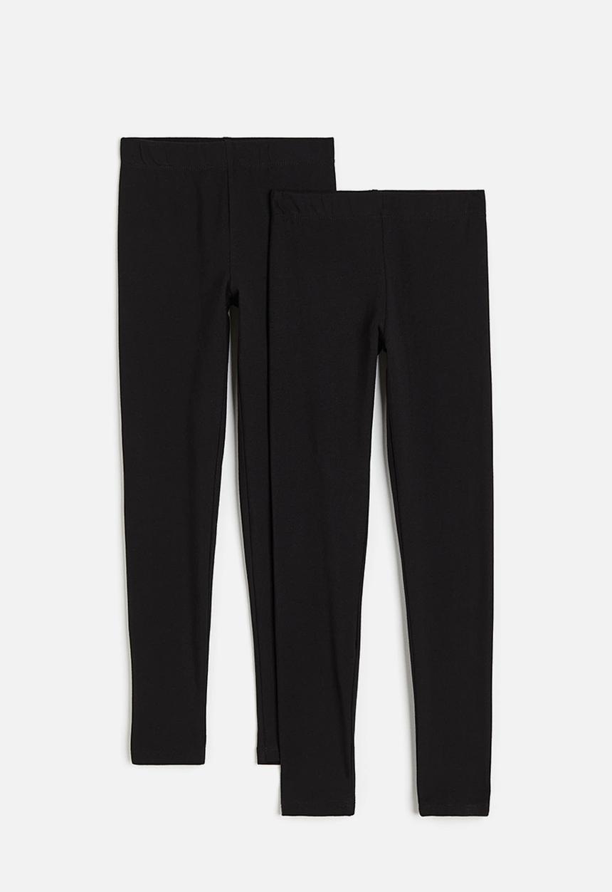 H&M - 2 Pack cotton leggings - black