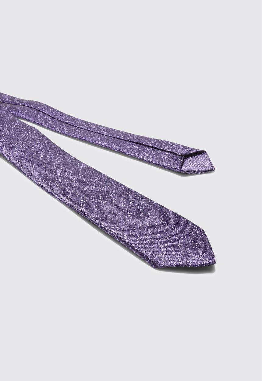 boohooMAN - Textured jacquard slim tie - lilac