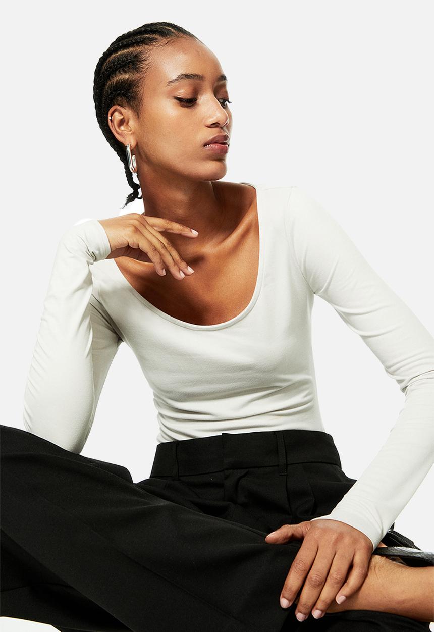 H&M - Jersey top - beige