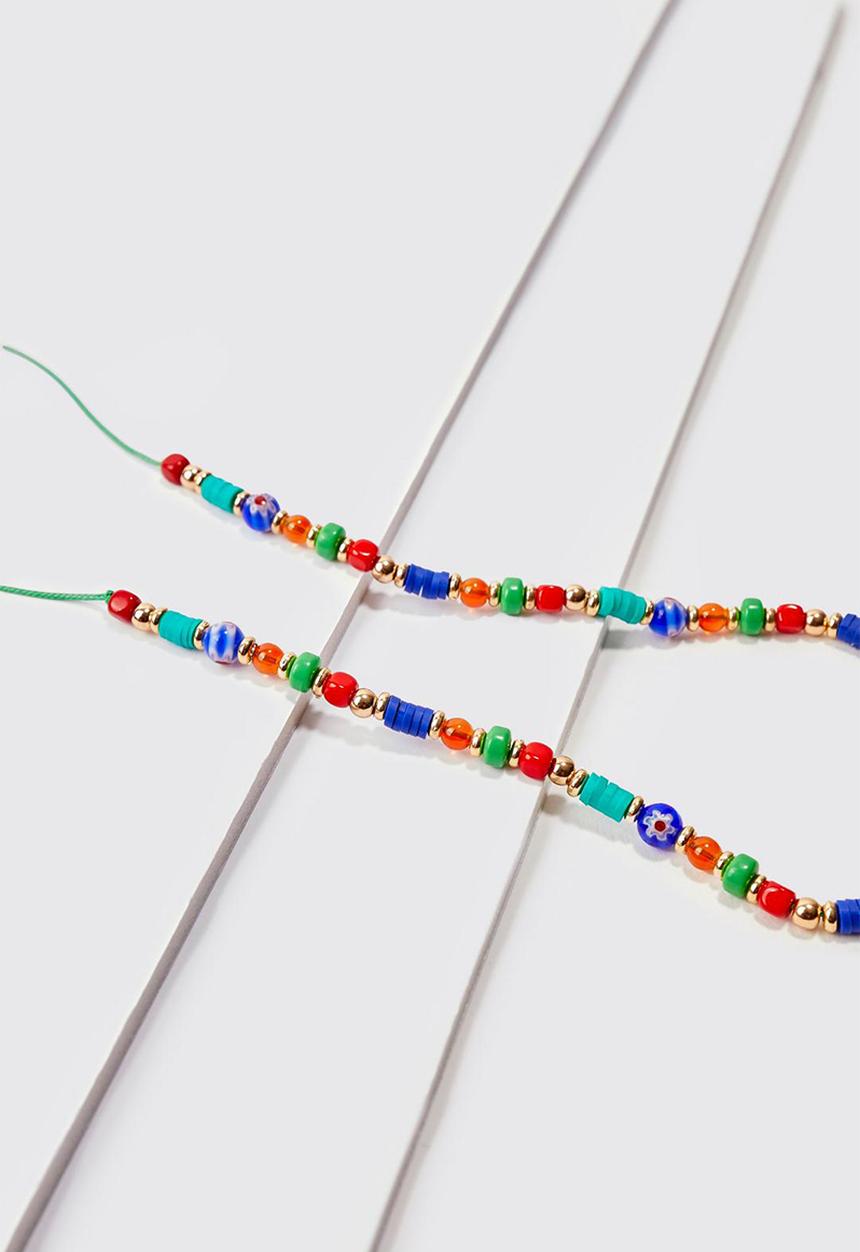 boohooMAN - Multi beaded pendant necklace - gold