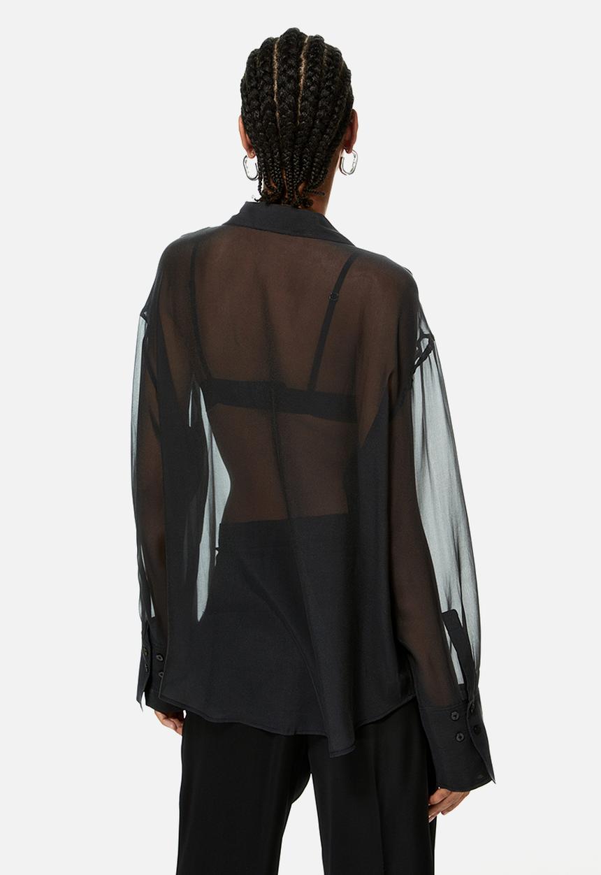 H&M - Sheer blouse - black