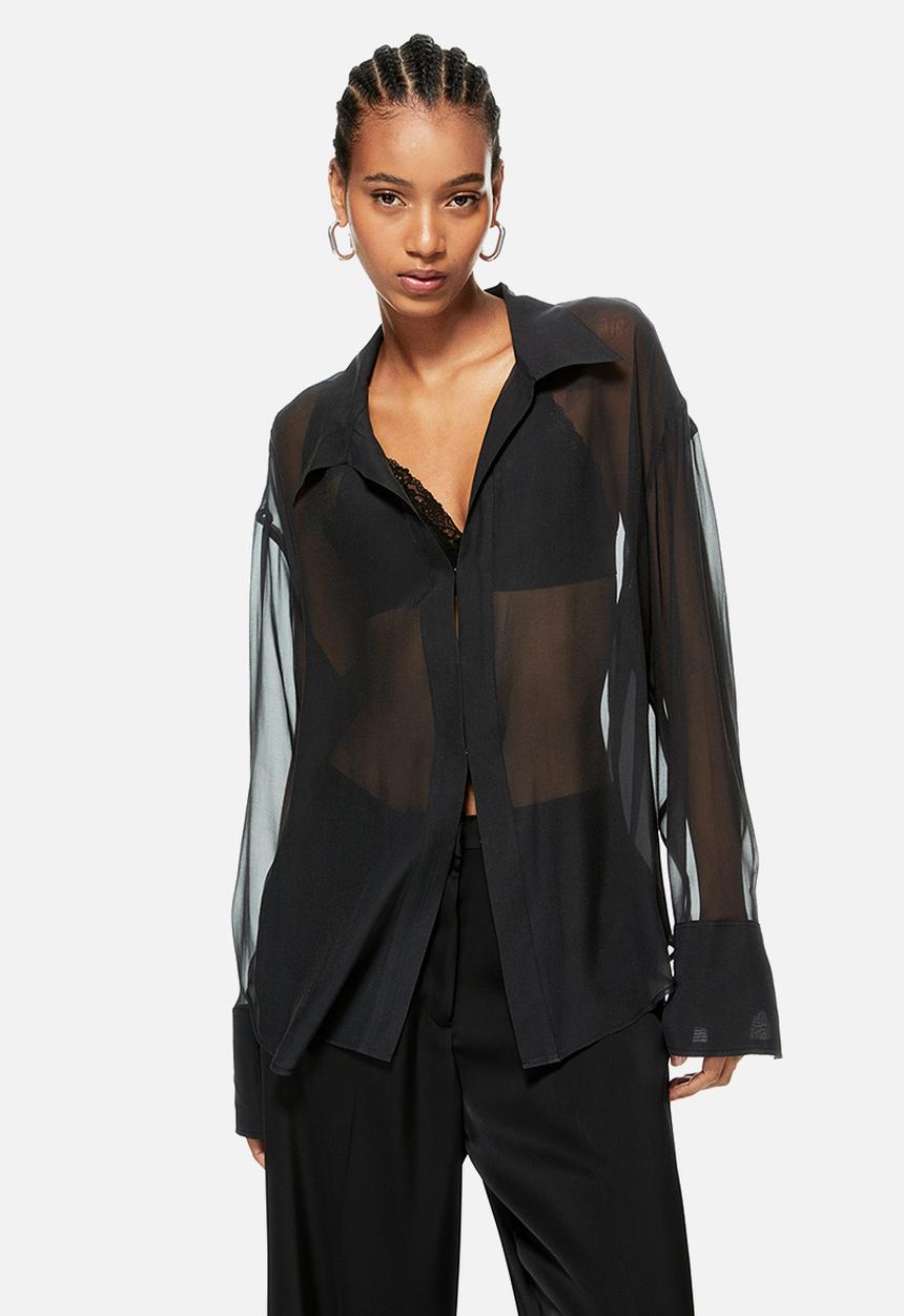H&M - Sheer blouse - black