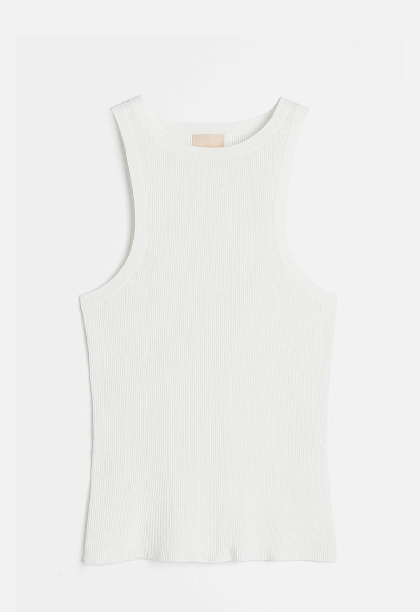 H&M - Ribbed vest top - white