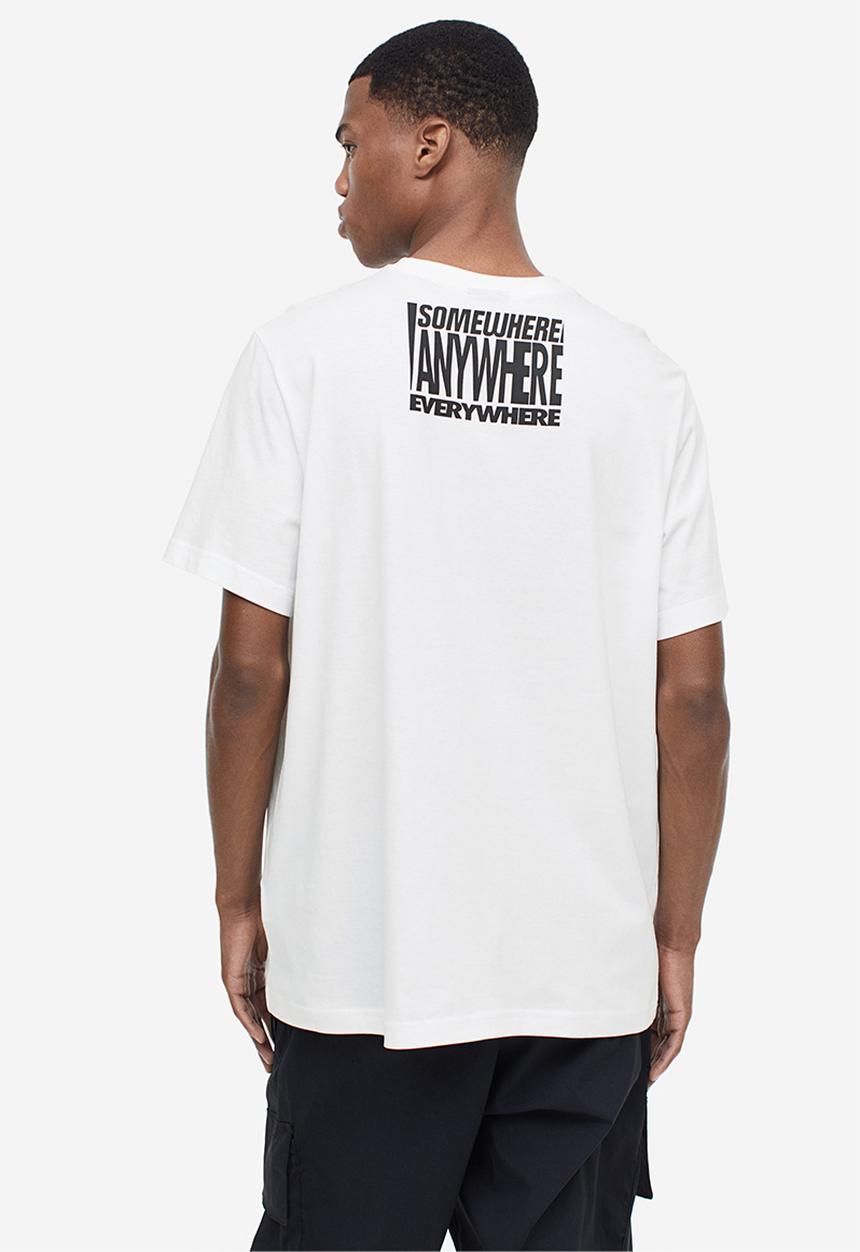 H&M - Regular fit printed t-shirt - white/anywhere