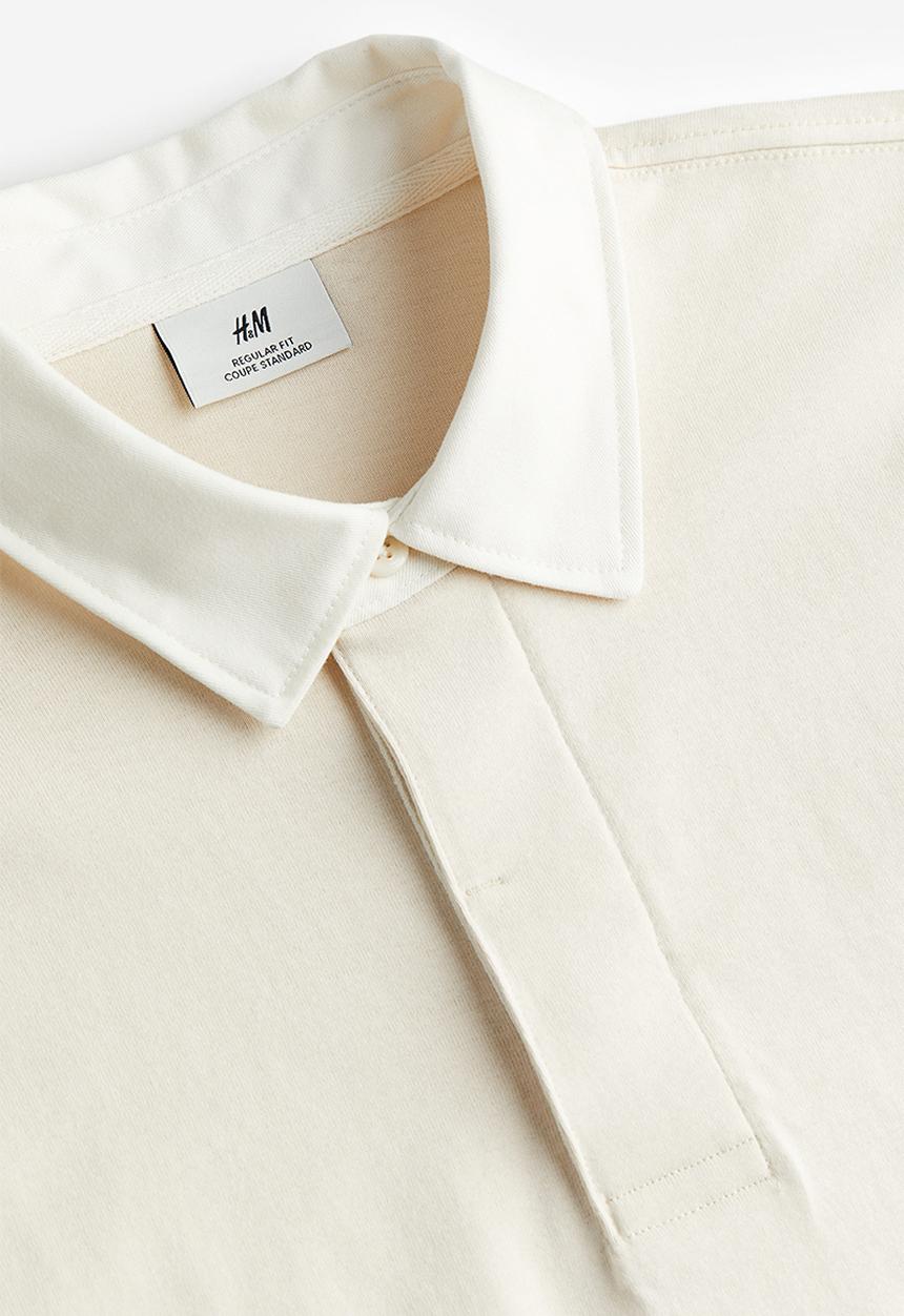 H&M - Regular fit cotton rugby shirt - beige
