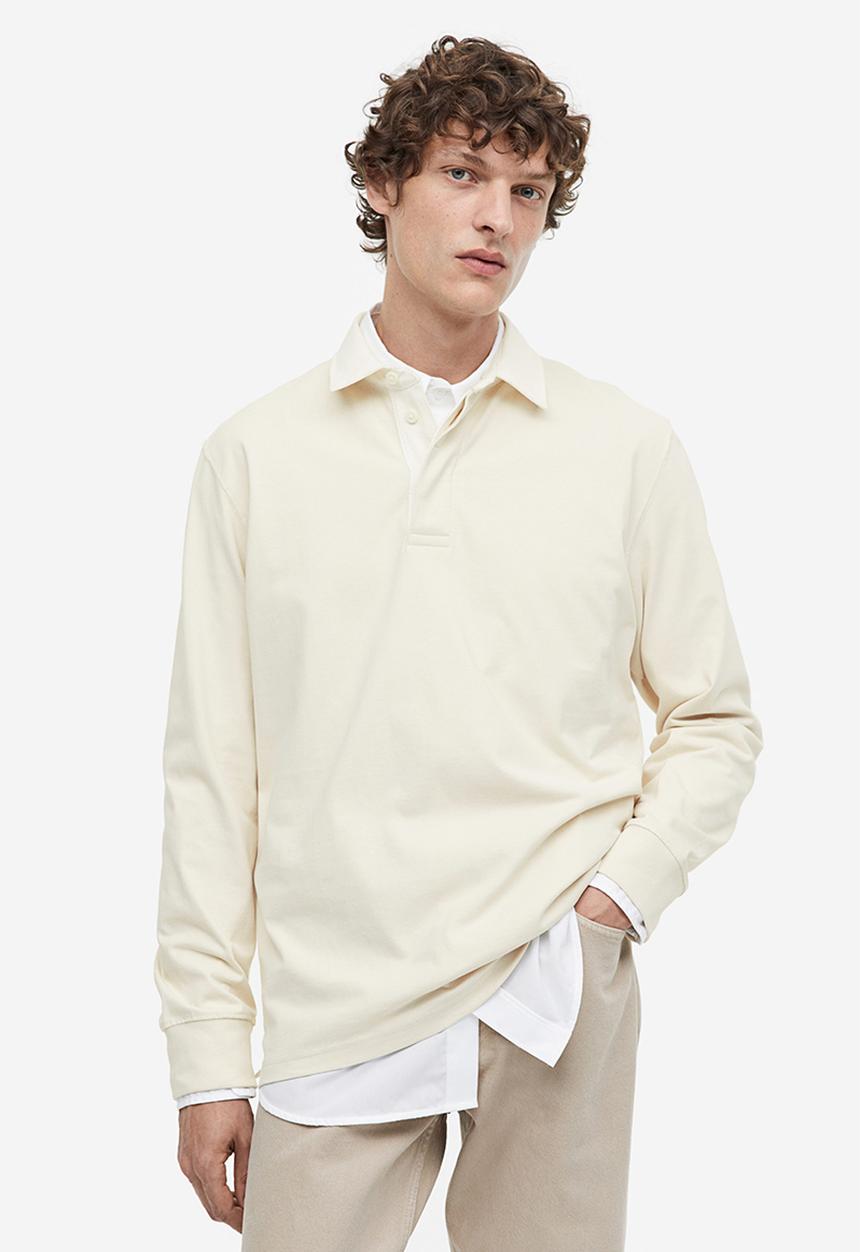 H&M - Regular fit cotton rugby shirt - beige